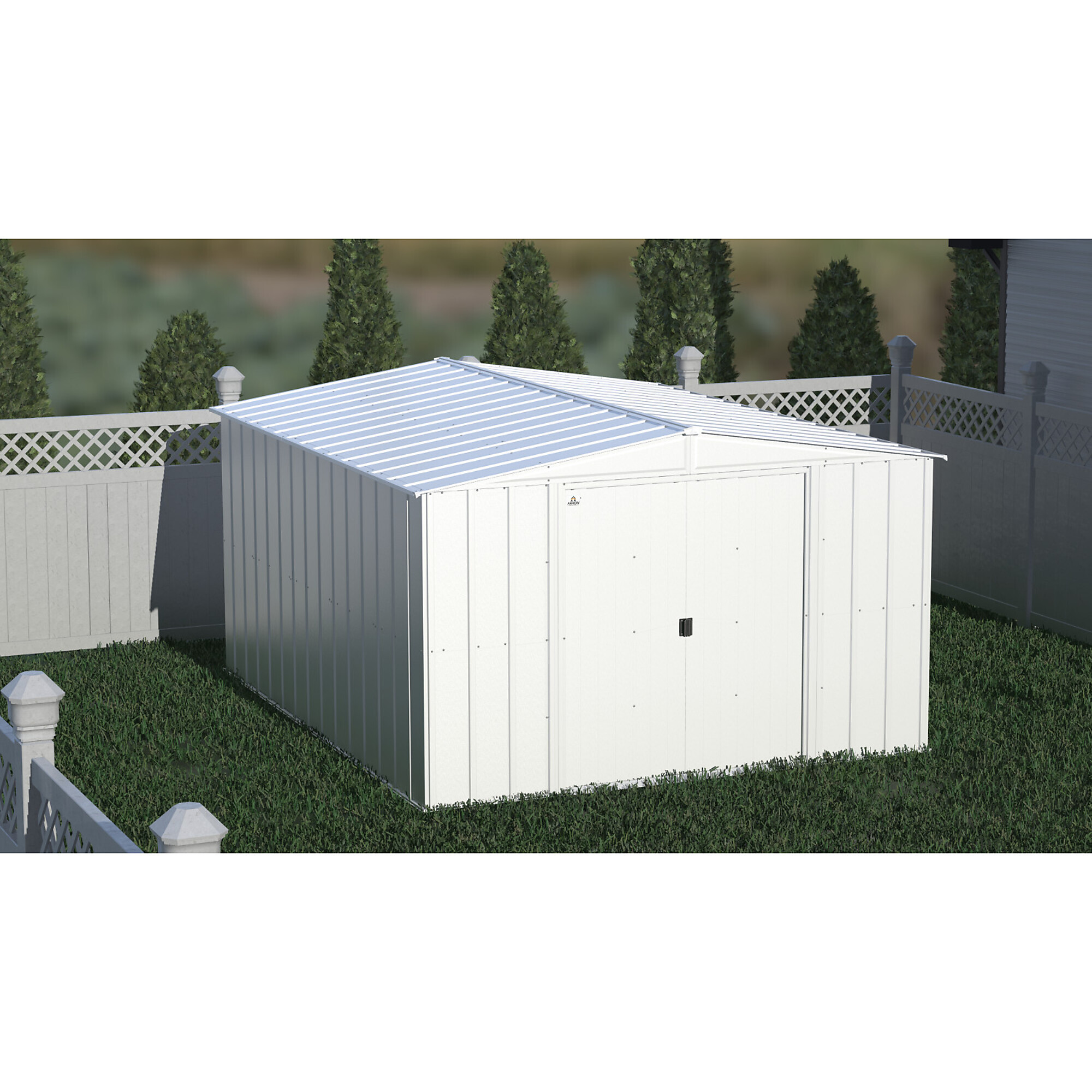 Classic Steel Storage Shed, 10X12, Flute Grey